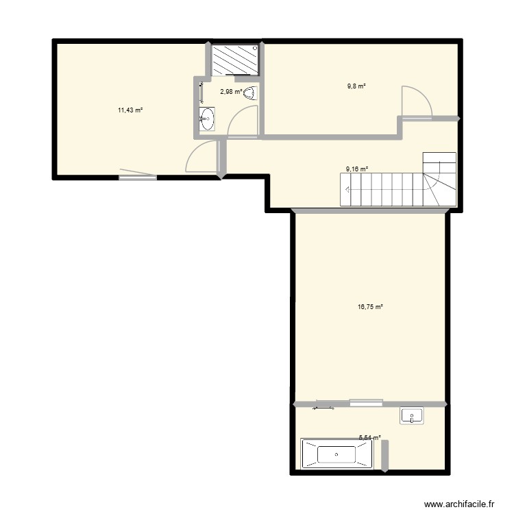 appartement wc douche en CARRE FOND. Plan de 0 pièce et 0 m2
