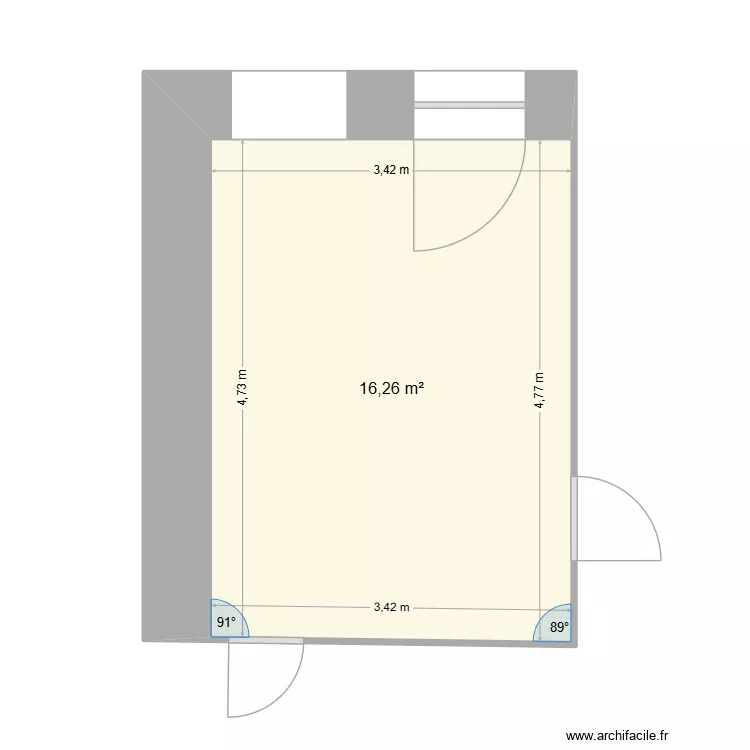 Parrain - Bussy Albieu. Plan de 1 pièce et 16 m²