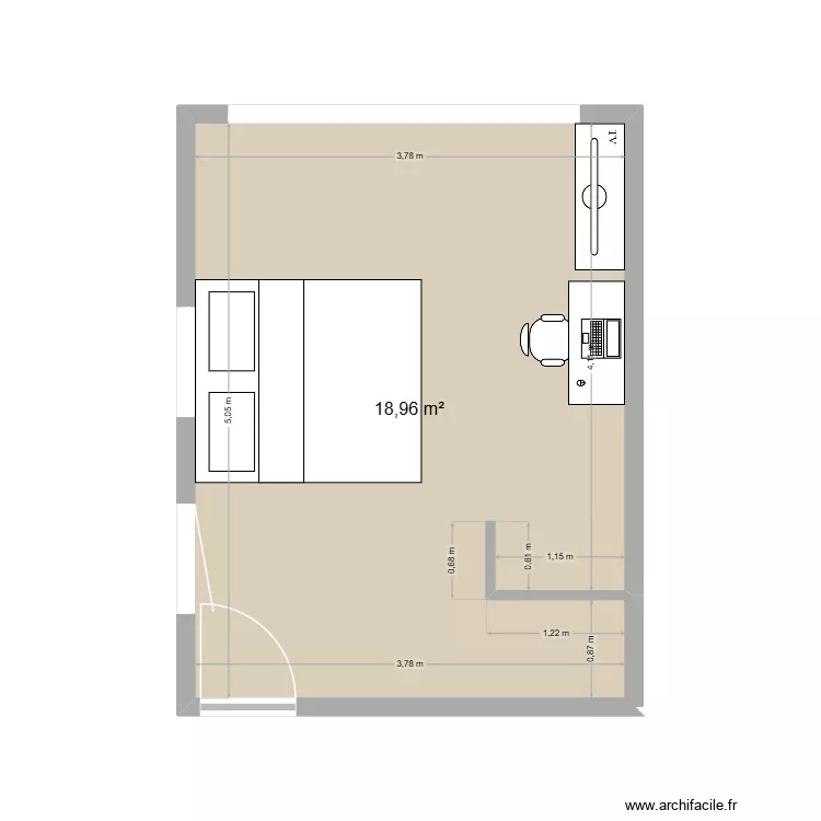 chambre louis. Plan de 1 et 19 m² chambre louis. Plan de 1 et 19 m²