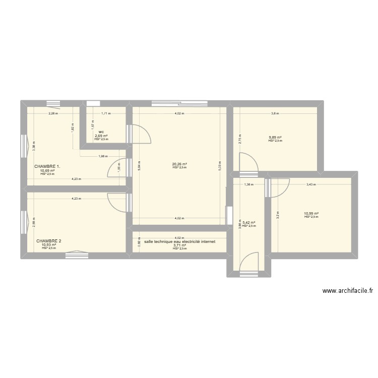 test maison de réve. Plan de 8 pièces et 75 m2