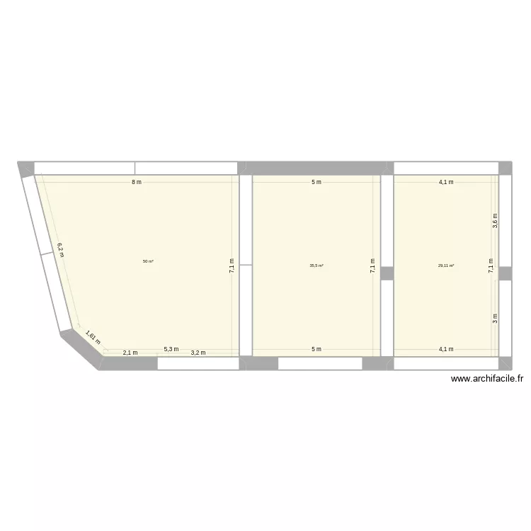 Grange. Plan de 3 et 115 m² Grange. Plan de 3 et 115 m²