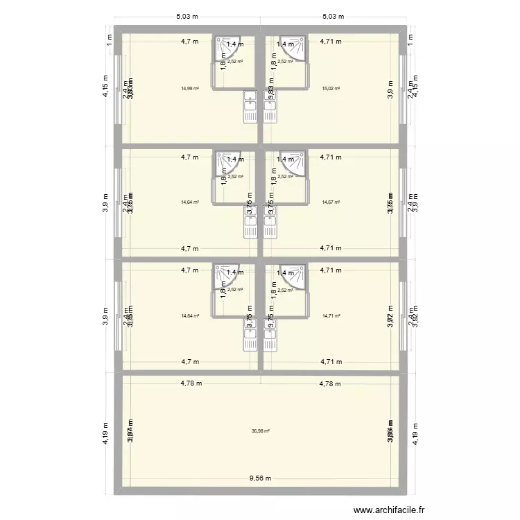 RDC Loc. Plan de 13 Pièces et 159 m² RDC Loc. Plan de 13 Pièces et 159 m²