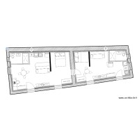 PLAN DES 2 T2 avec cloisons + bar + meubles