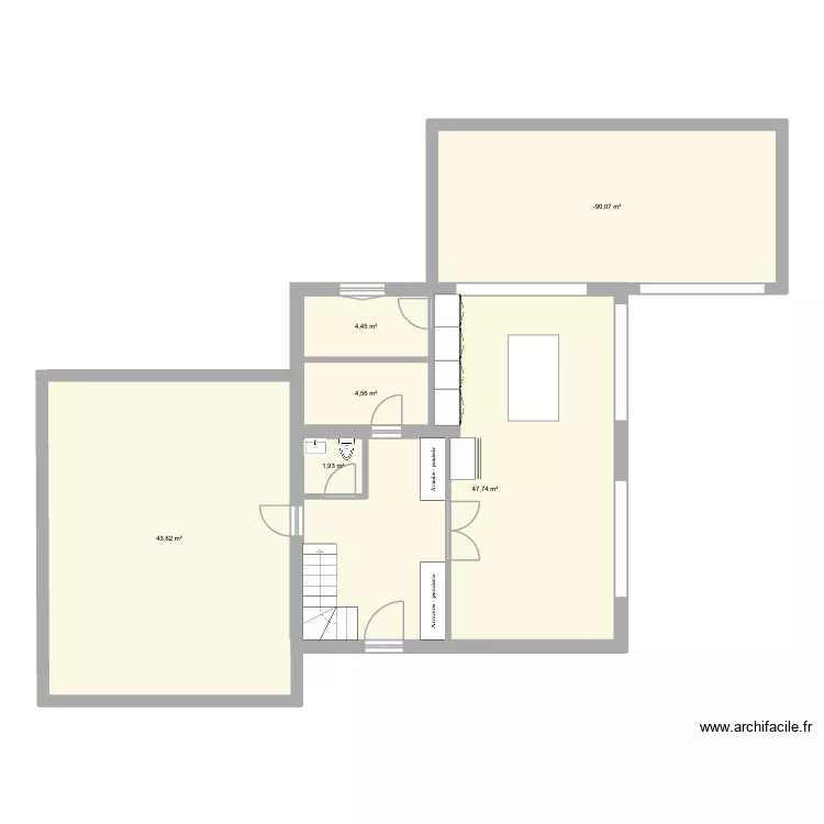 VIERGE A LECHELLE. Plan de 6  et 132 m²