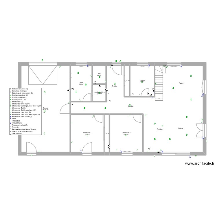 pascale ecl. Plan de 10 pièces et 169 m2