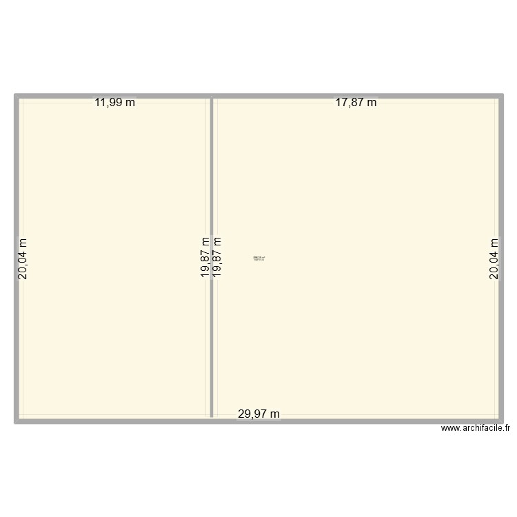hangar. Plan de 1 pièce et 598 m2