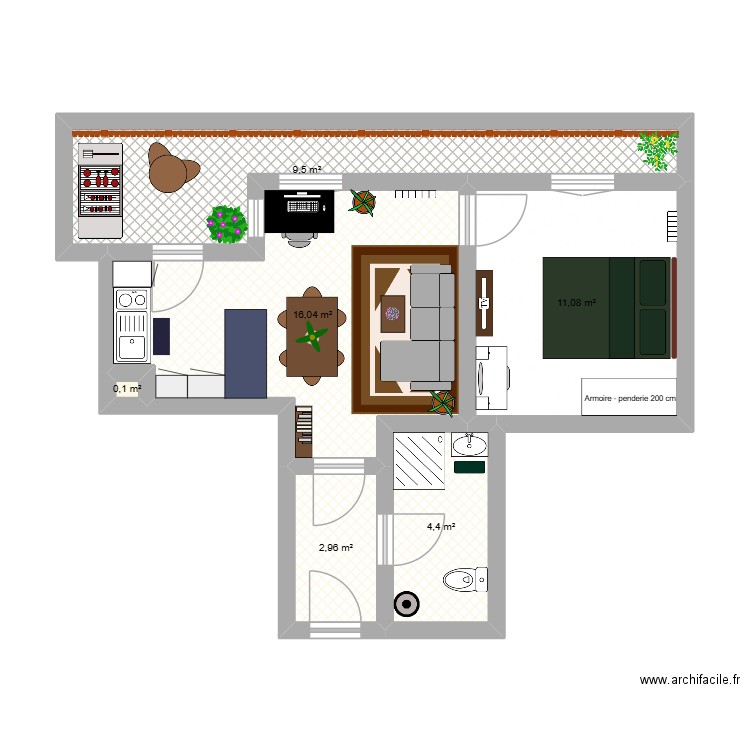 HOME HAITEM EA. Plan de 6 pièces et 44 m2