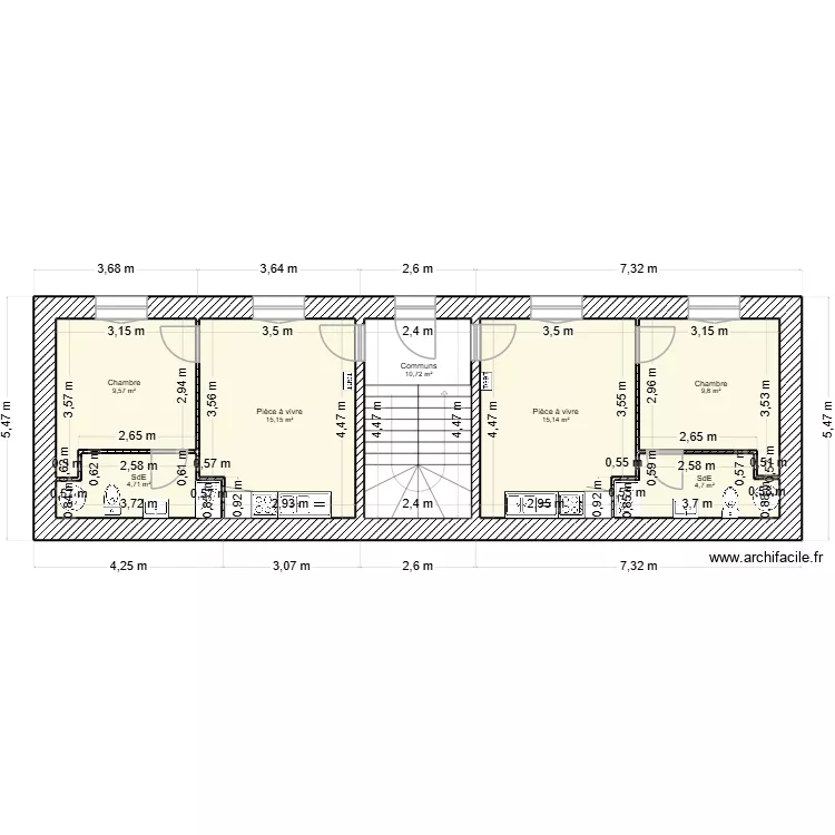 26 ECC 1041. Plan de 26 pièces et 214 m²