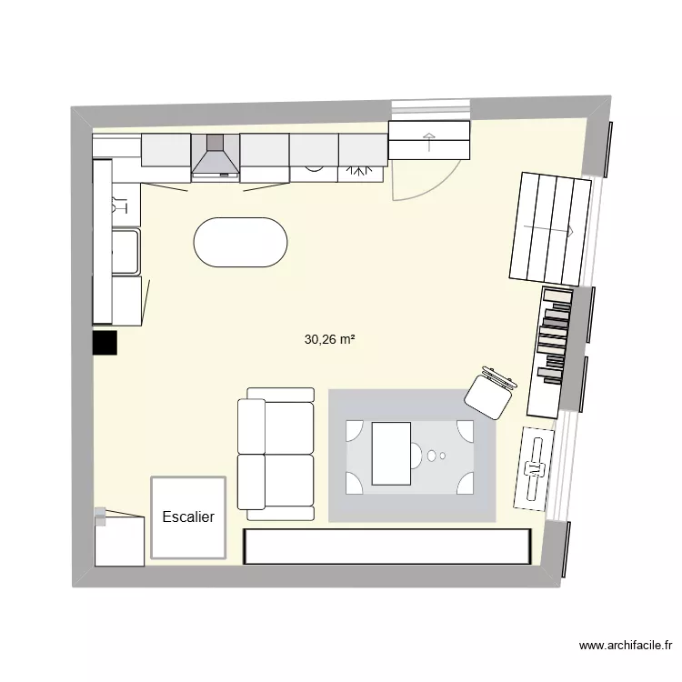 Projet AIX Lieutaud RDC. Plan de 2  et 32 m²