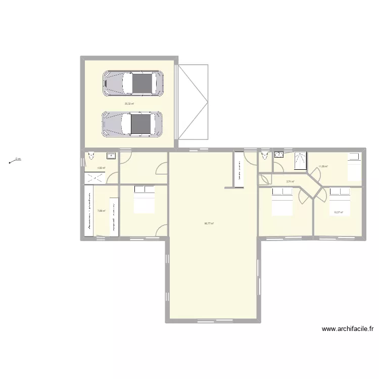 ma maison. Plan de 7 pièces et 170 m²