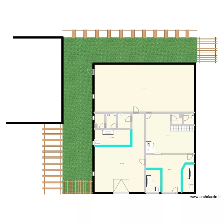 Projet gwen. Plan de 12 pièces et 283 m²