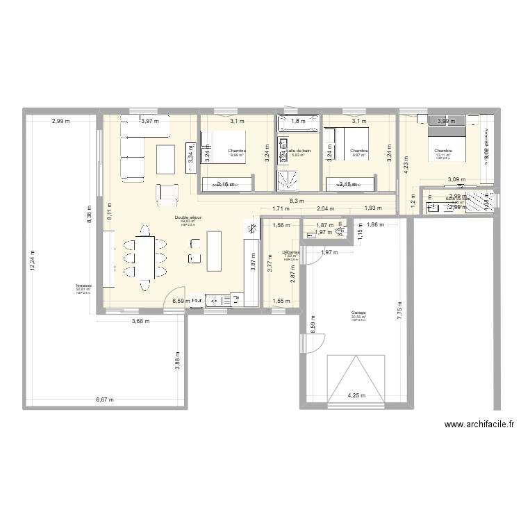 KERENTERFF Sandrine. Plan de 9 pièces et 181 m2