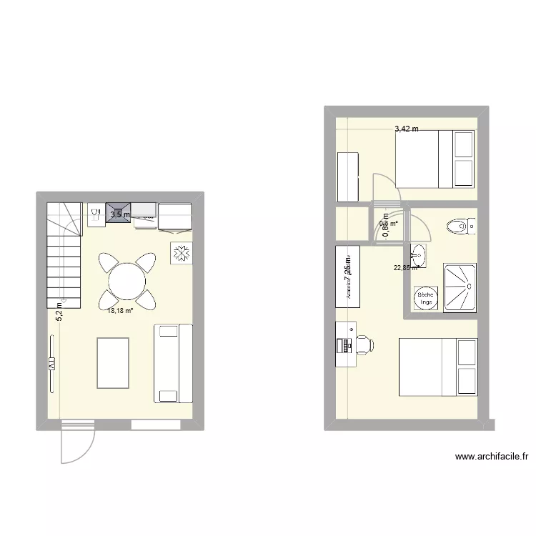 appart. Plan de 3 et 44 m² appart. Plan de 3 et 44 m²