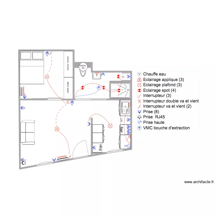 plan elec bnb. Plan de 