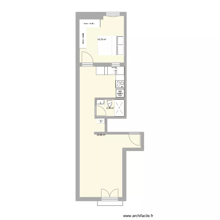 T1 RUA V BORGA. Plan de 3 et 39 m² T1 RUA V BORGA. Plan de 3 et 39 m²