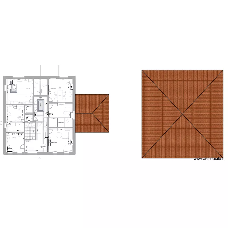 maison r&eacute;duite. Plan de 
