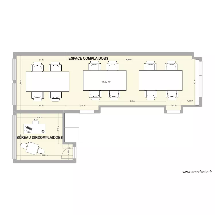 Plan 3e - Option 4. Plan de 2 et 56 m² Plan 3e - Option 4. Plan de 2 et 56 m²