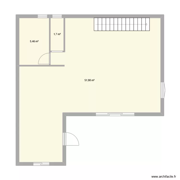 Maison 1. Plan de 3  et 59 m²