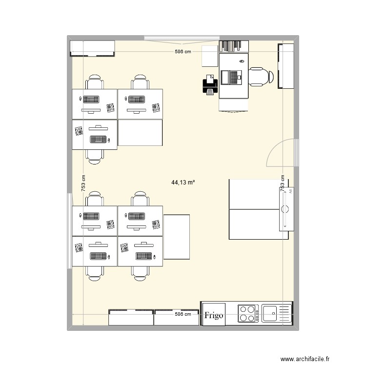 bureau 3. Plan de 0 pièce et 0 m2