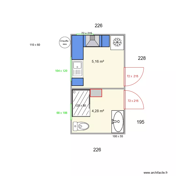 cuisine & SDB. Plan de cuisine & SDB. Plan de