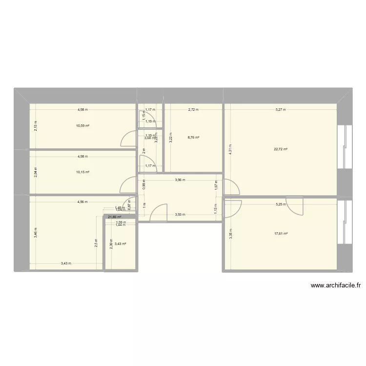 2em etage. Plan de 8  et 99 m²