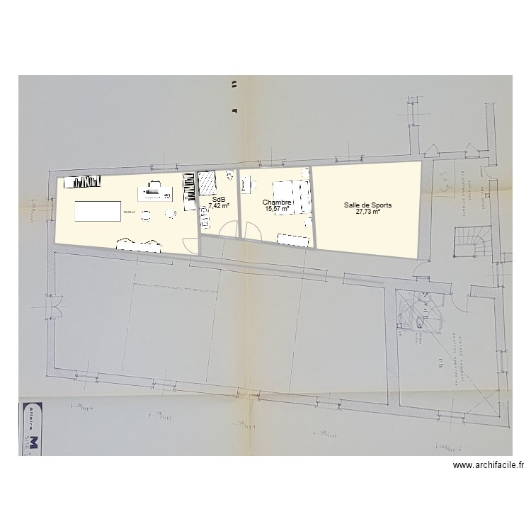 extension chambre. Plan de 4 pièces et 81 m2