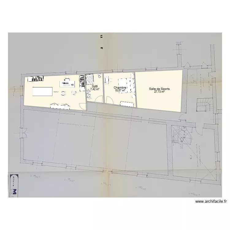 extension chambre. Plan de 