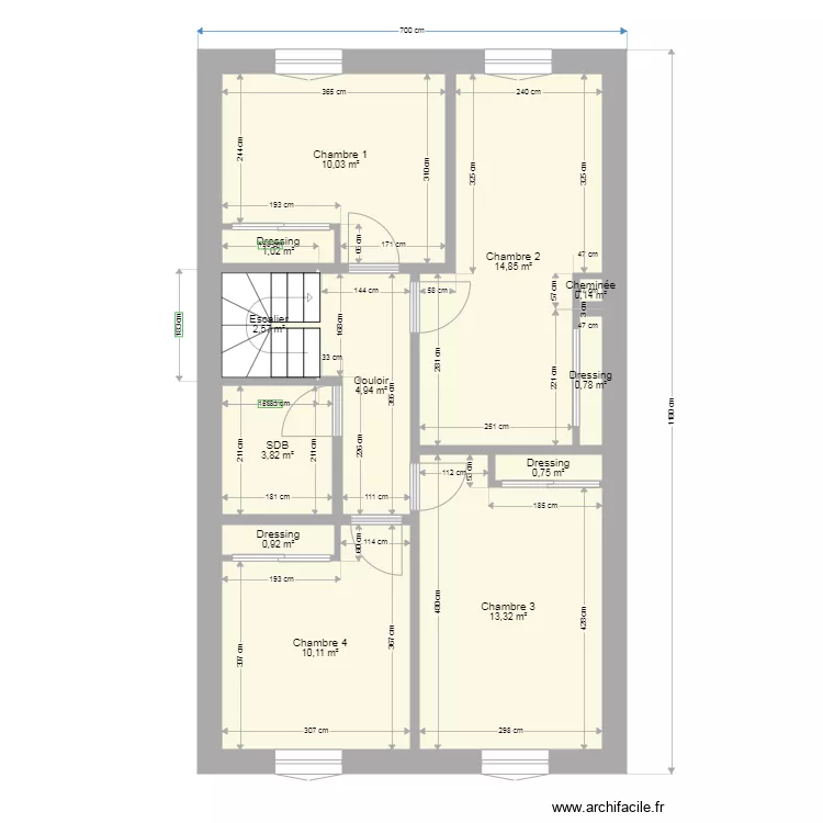 Maison 1 etage 2026. Plan de 12  et 63 m²