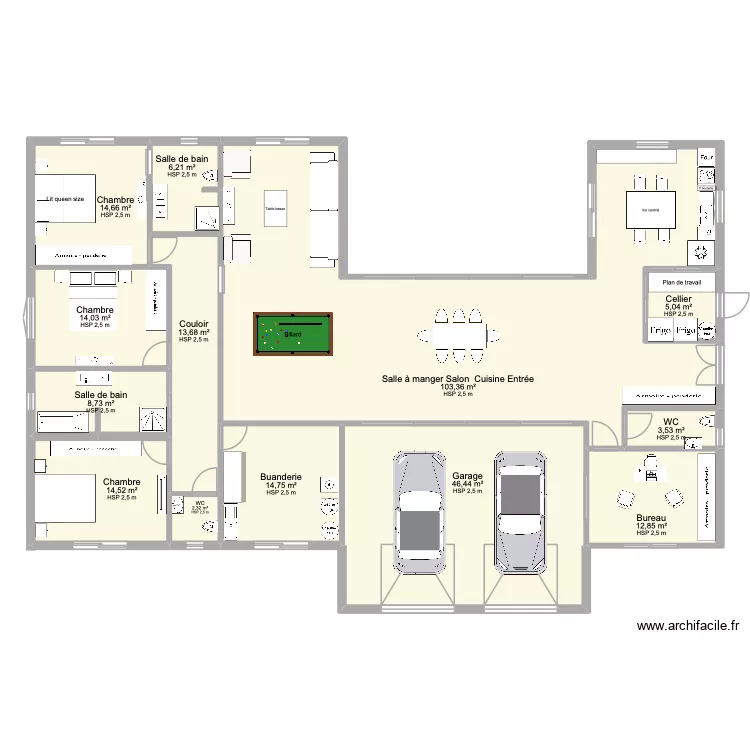 PLAN DEFINITIF 2. Plan de 13 pièces et 260 m²