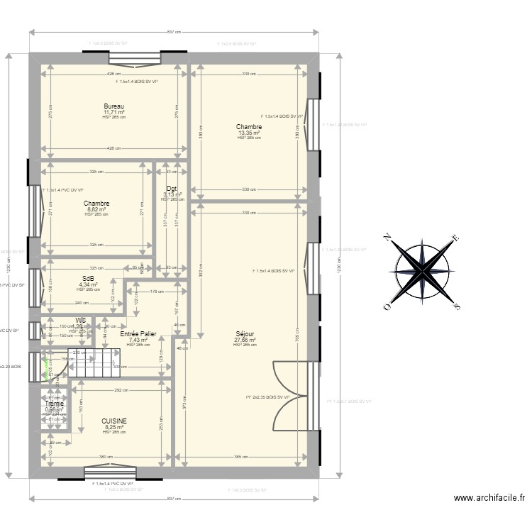 THEPAUT Chloé. Plan de 15 pièces et 175 m2