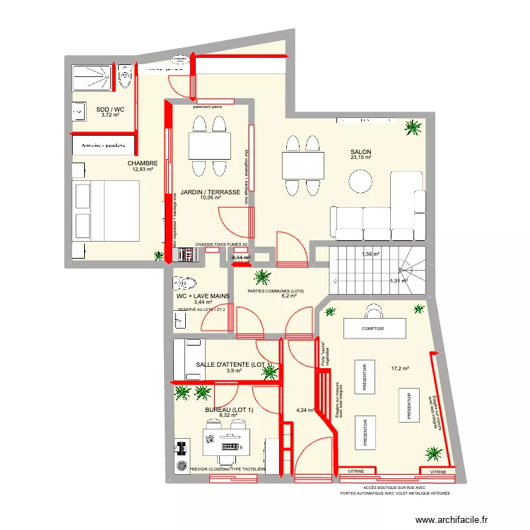 RDC IMMEUBLE PLOUBALAY R&Eacute;NOV&Eacute;. Plan de 