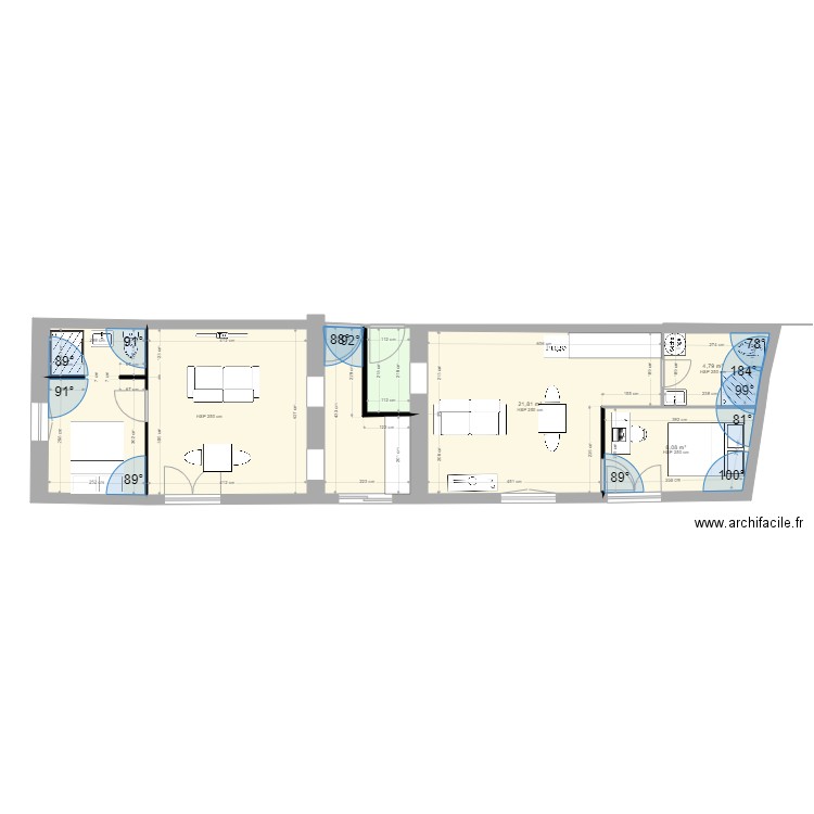 PLATEAU CENTRE MDM REV 2. Plan de 7 pièces et 72 m2