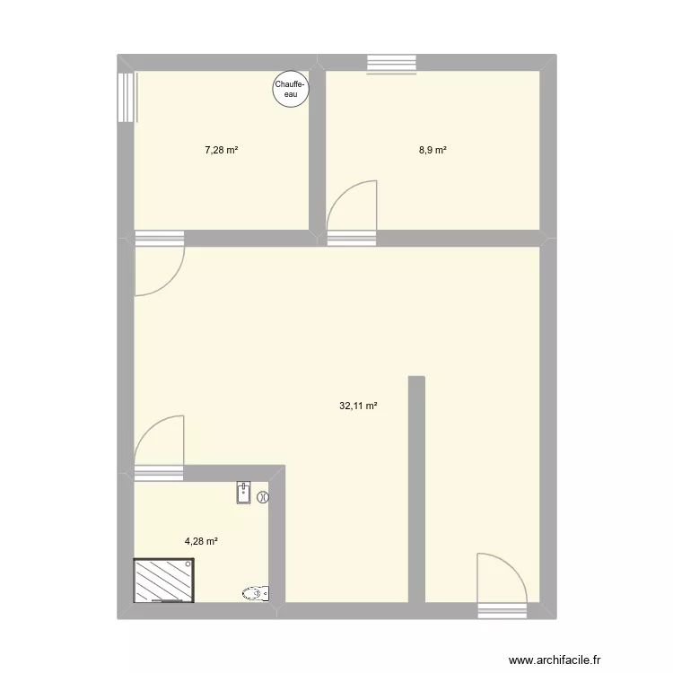 tRABAJO. Plan de 4 Pièces et 53 m² tRABAJO. Plan de 4 Pièces et 53 m²