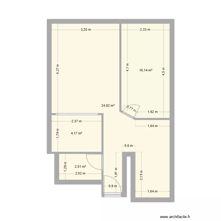 fraux. Plan de 4  et 41 m²