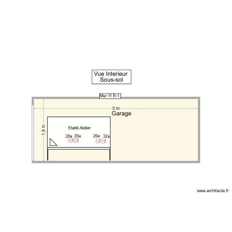 PC Garage - Mur 11 R-1. Plan de 1 et 10 m² PC Garage - Mur 11 R-1. Plan de 1 et 10 m²