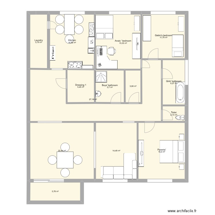 maison. Plan de 14 pièces et 157 m2