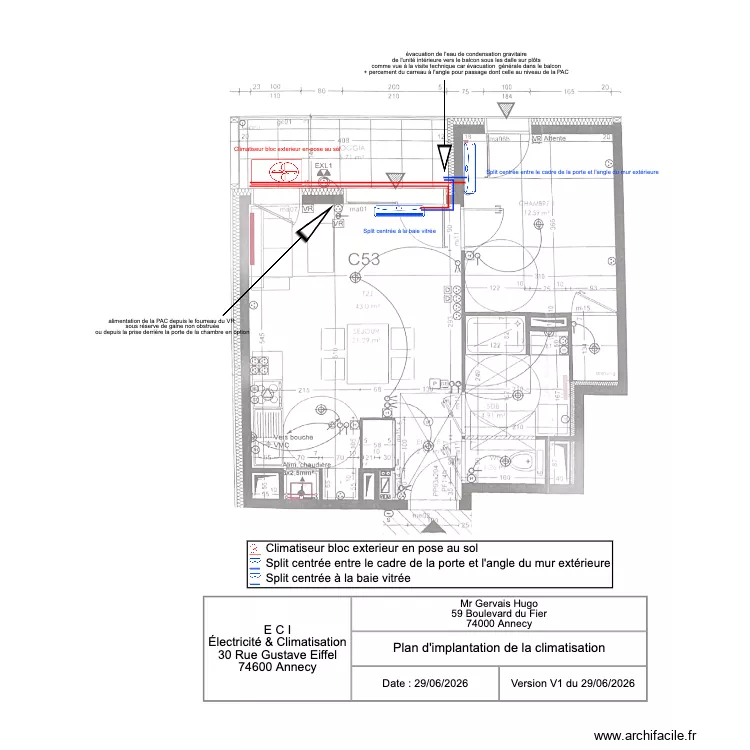 Gervais Hugo. Plan de 