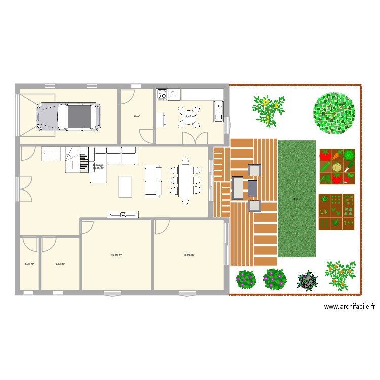 Plan 1. Plan de 7 pièces et 125 m2