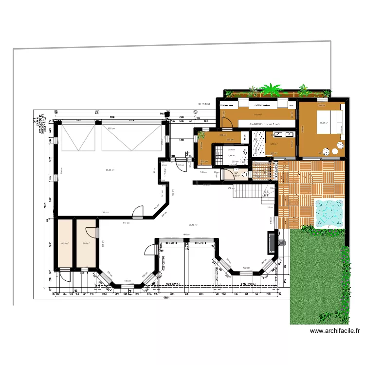 Fort Louis 1.2.2 45&deg;.sans sauna. Plan de 