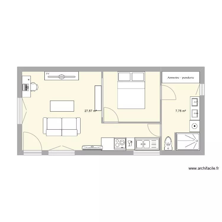 PROJET MIGRON v3. Plan de 2  et 35 m²
