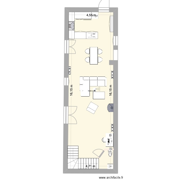 REZ DE CHAUSSéE maison DEPARIS. Plan de 1 pièce et 75 m2