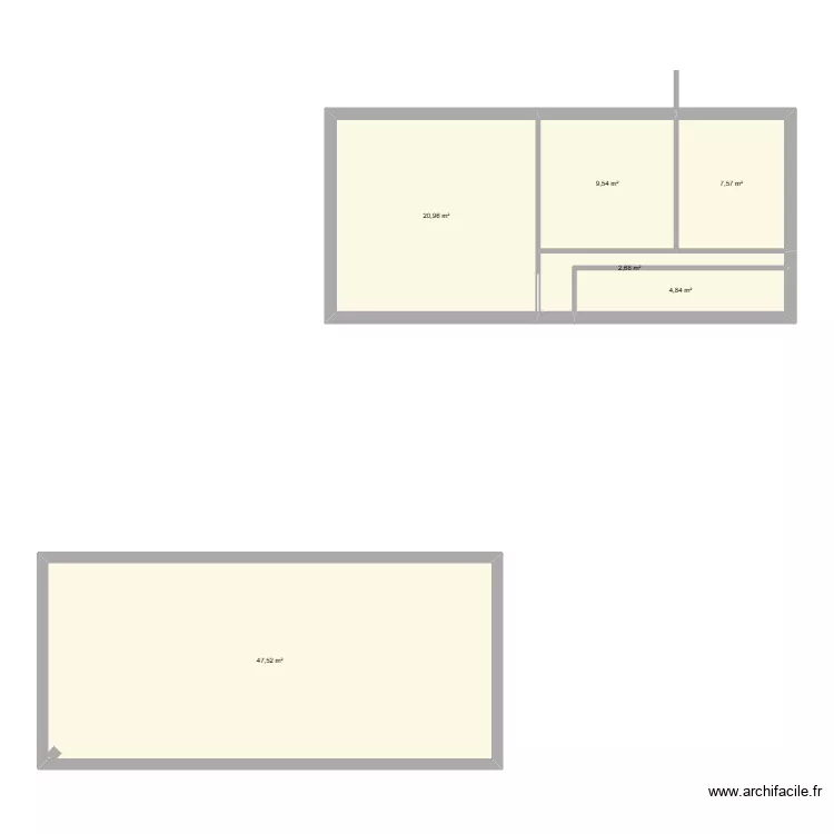 Atelier 2. Plan de 6  et 93 m²