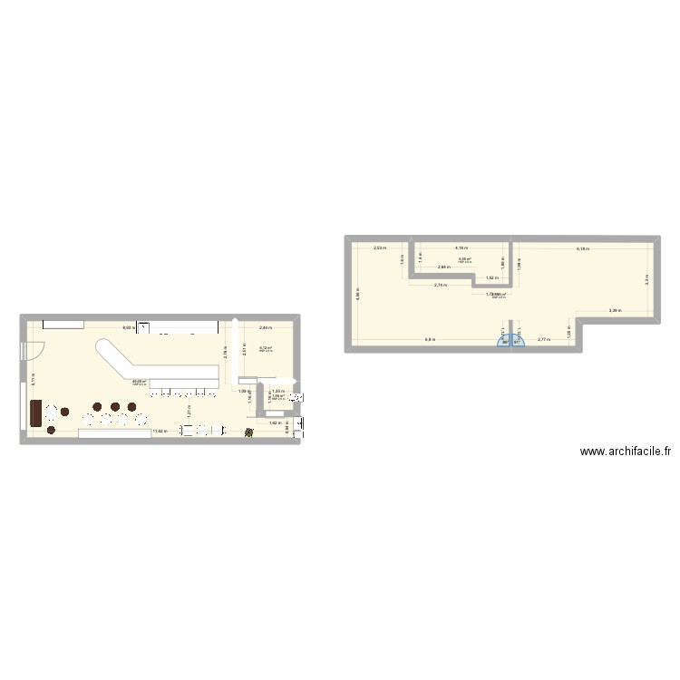 1er plan. Plan de 5 pièces et 112 m2