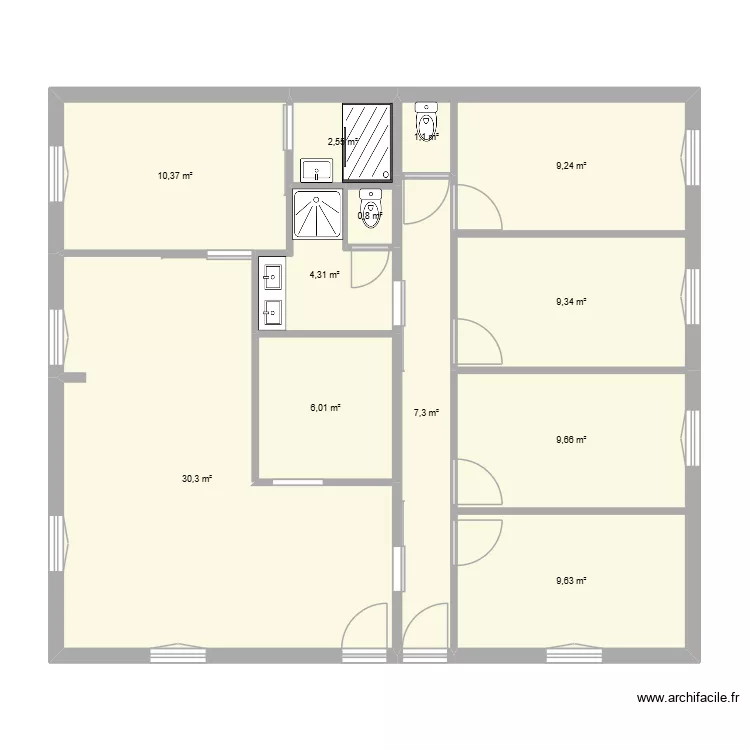 appart sk 1. Plan de 12  et 101 m²