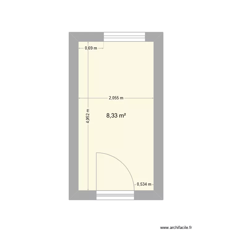 plan ancien bureau chef infi. Plan de 1  et 8 m²