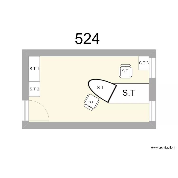 Bureau R 524 - S.TROUILLARD. Plan de 
