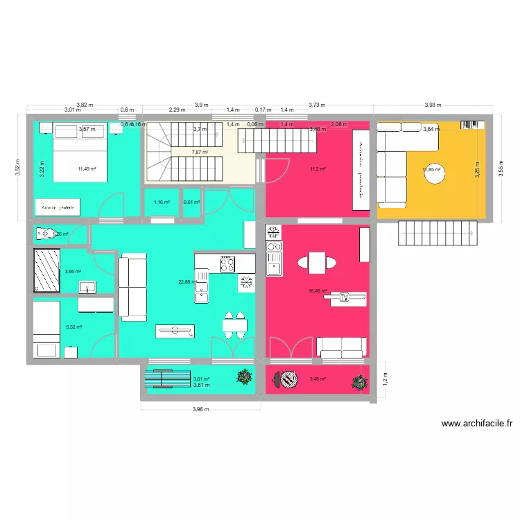 étage gite. Plan de 13 et 100 m² étage gite. Plan de 13 et 100 m²