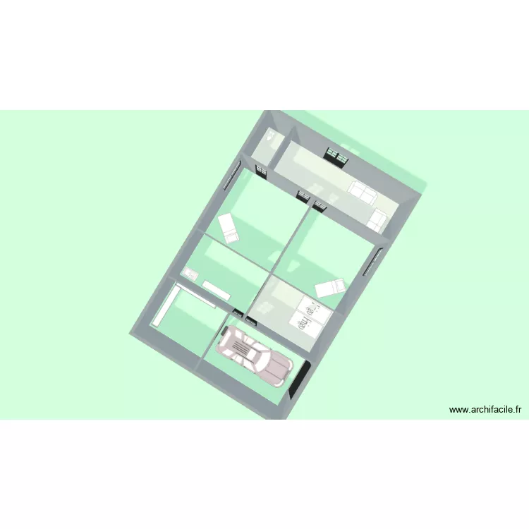 maison funeraire. Plan de 2  et 43 m²