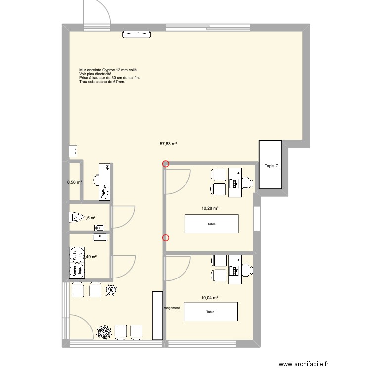 CKS-Jurbise Greg. Plan de 6 pièces et 83 m2