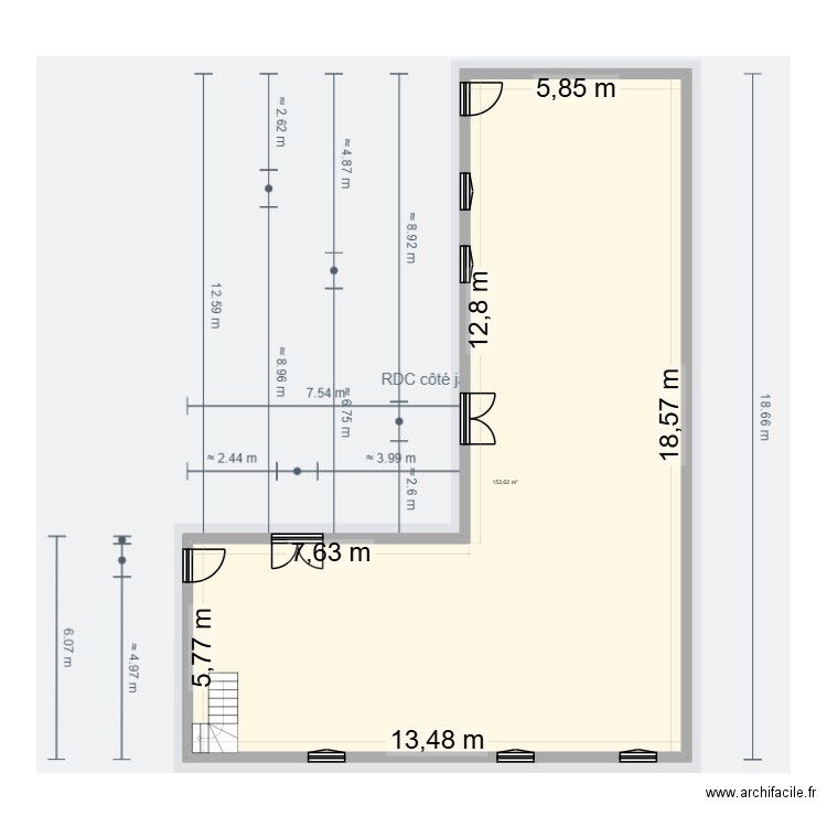Ferme Delmotte V0. Plan de 1 pièce et 153 m2